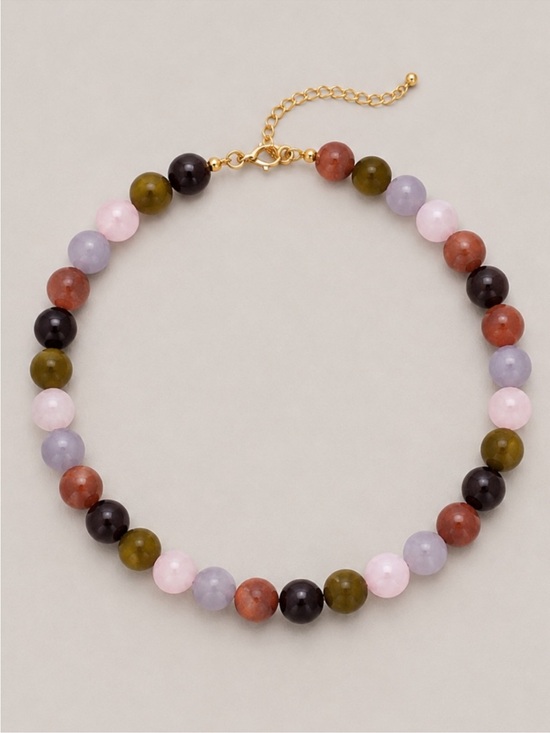 Anthropologie Jewelry - New! Muted Mixed Color Beaded Dopamine Necklace NWOT 1077